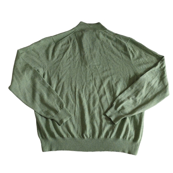 Aristo Eighteen Large 100% Merino Wool Green Quarter Zip Pullover - Picture 2 of 12